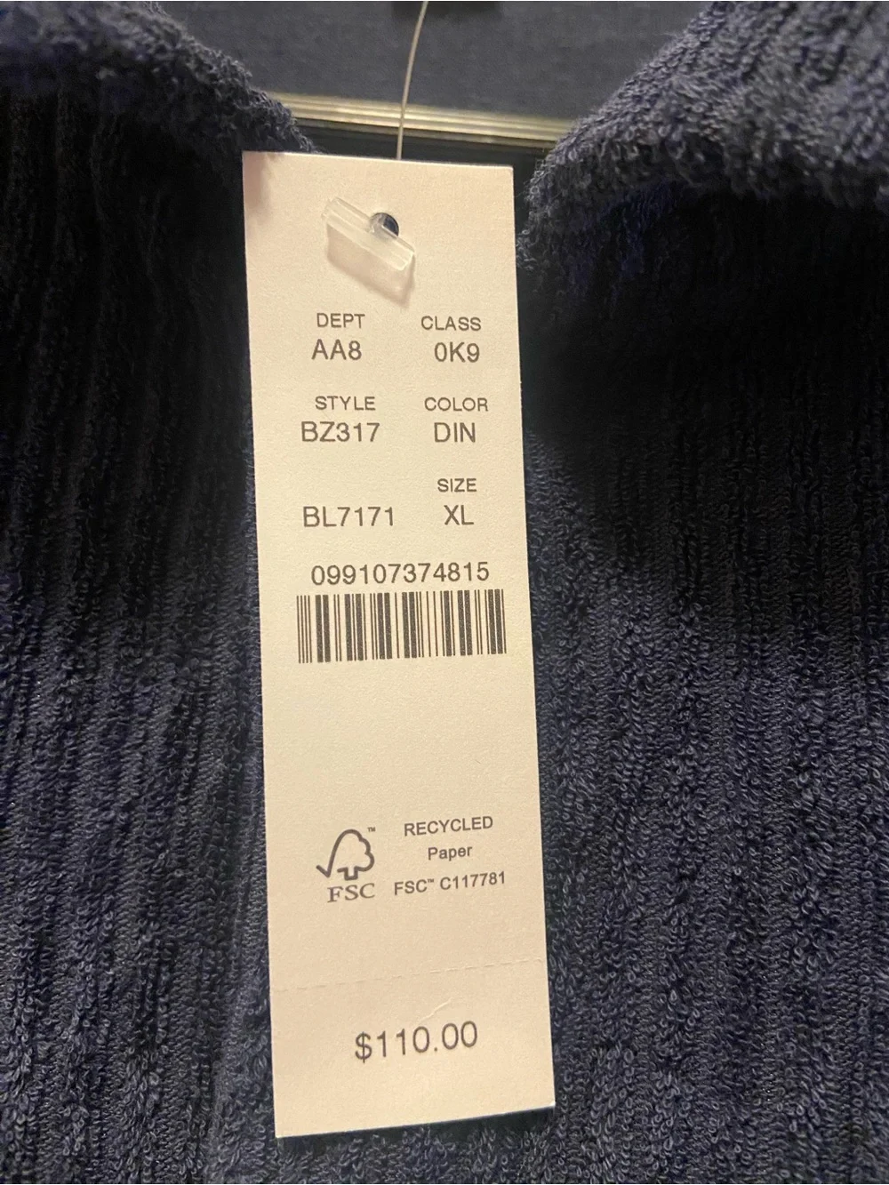 NWT $110 J Crew Oarsman Corded Blue Corduroy Terry Camp Collar Shirt Men’s XL